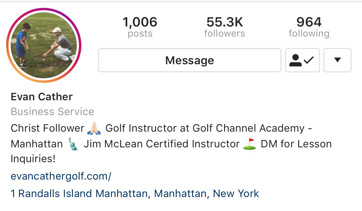 Evan Cather – IG Profile Screenshot Cropped
