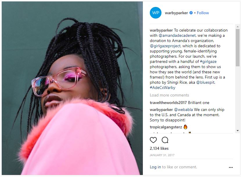 GirlGaze Project promoted on Instagram 