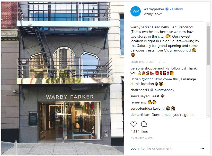 Warby Parker Store Front