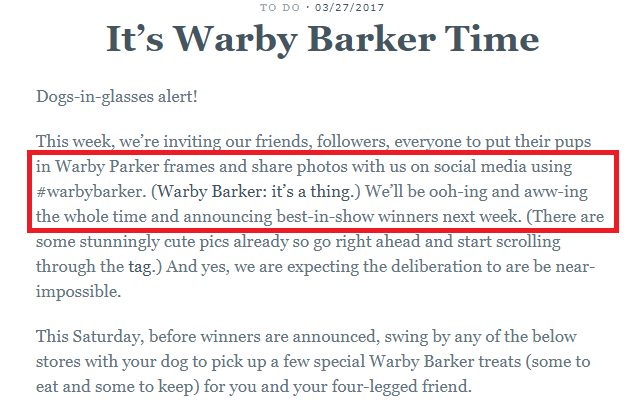 Warby Parker launching Warby Barker campaign