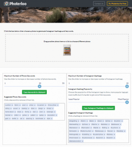 Photerloo - hashtag suggestions on the fly