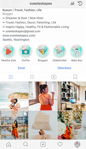 Great Instagram Stories Highlights Examples