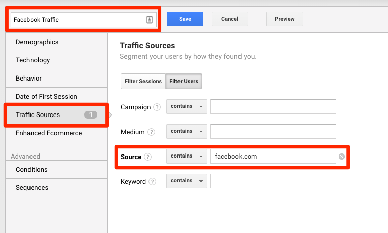 Google Analytics - Social Segment