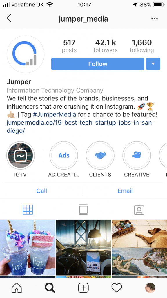 Jumper Media Instagram Highlights