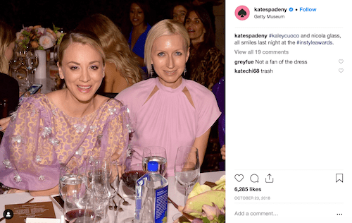 Kate Spade NY Instagram Kaley Cuoco