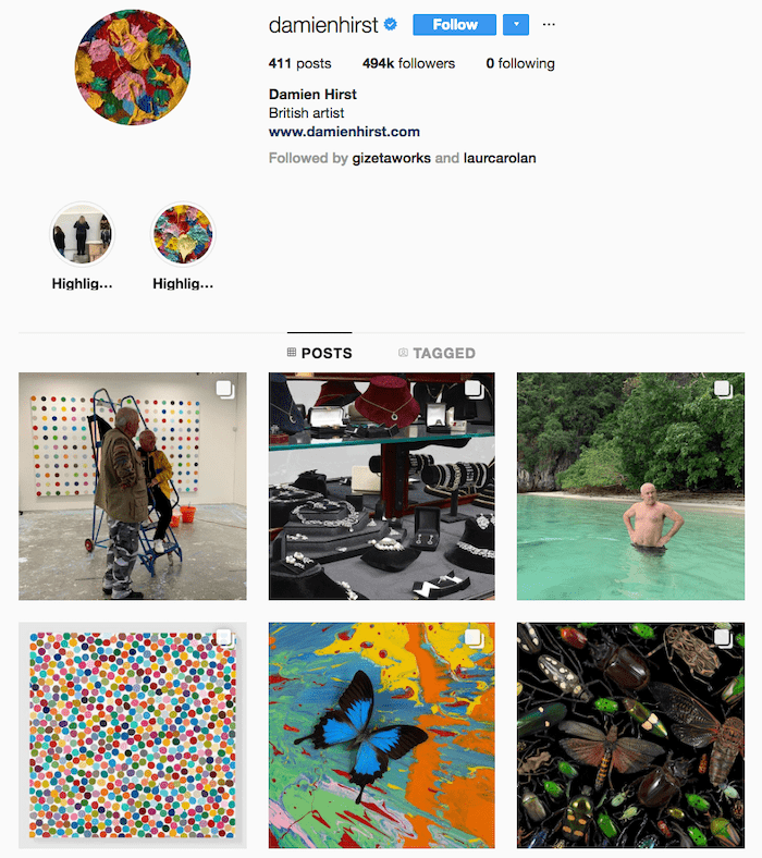 Damien Hirst Artist Instagram