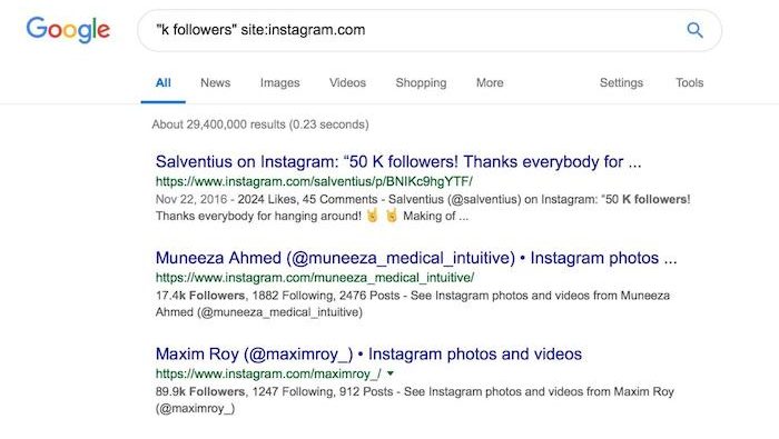 How to find influencers using Google Advanced Search