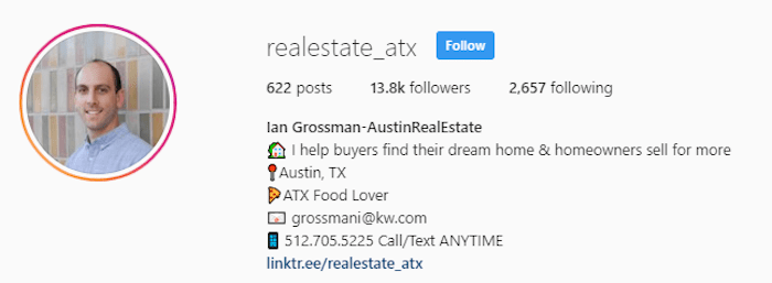 Ian Grossman Austin Texas Real Estate Agent Instagram Profile