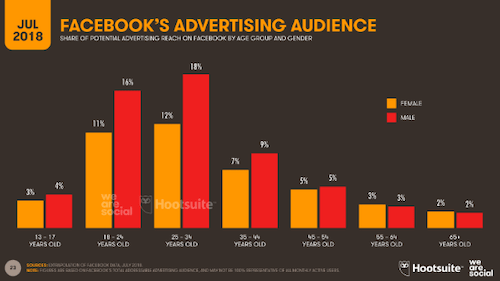 Facebook Advertising Audience Chart