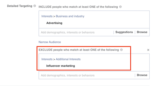 Facebook Custom Audience Exclusions