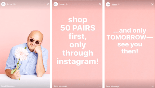 jcrew-instagram-stories-product-release-announcement