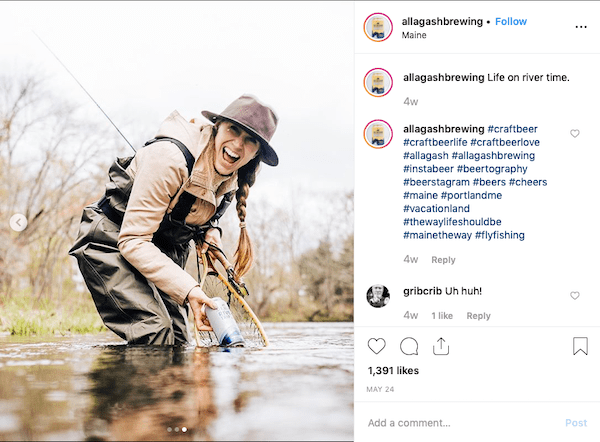 allagash brewing scenery instagram marketing post