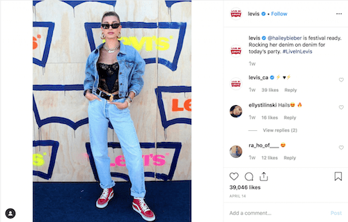 hailey-beiber-instagram-influencer-for-levis