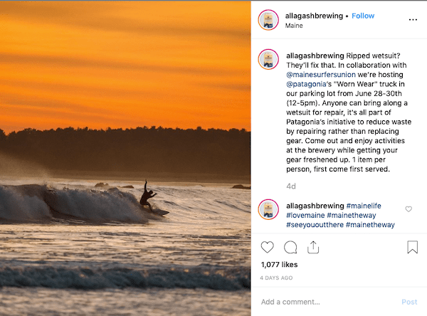 allagash brewing maine ocean instagram post